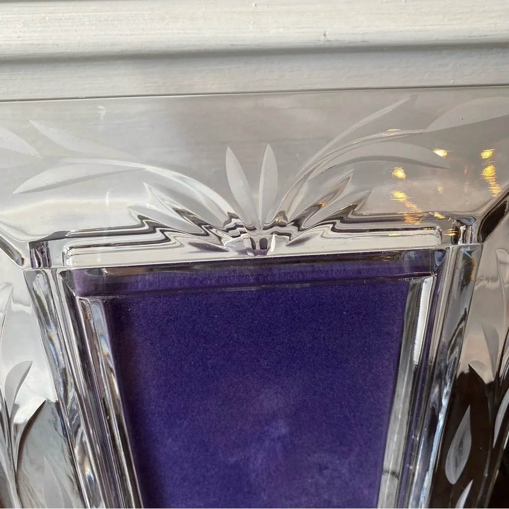 Vintage Mikasa Christmas Wedding Crystal Glass Photo Frame
